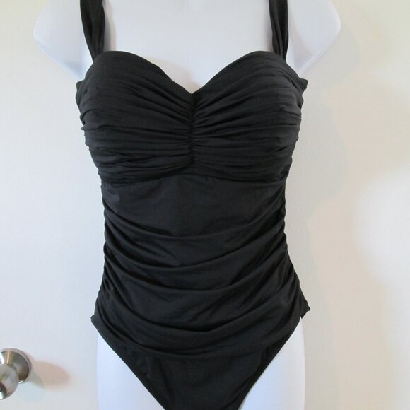 Bleu Rod Beattie Kore Shirred Bandeau One Piece Swimsuit NWT Sz 10 - Picture 4 of 11